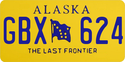 AK license plate GBX624