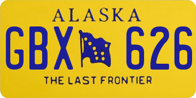 AK license plate GBX626