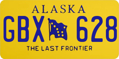 AK license plate GBX628
