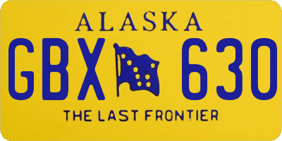 AK license plate GBX630