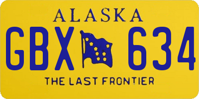 AK license plate GBX634
