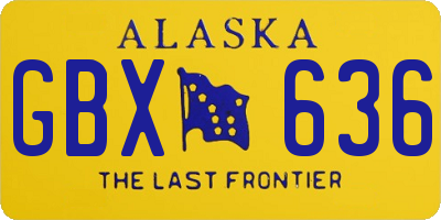 AK license plate GBX636