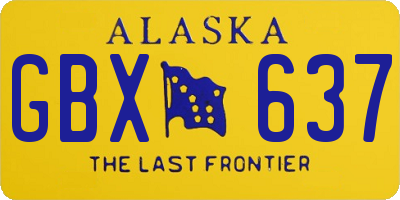 AK license plate GBX637