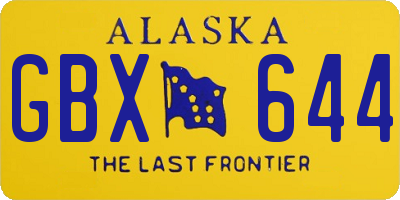 AK license plate GBX644