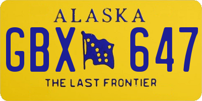 AK license plate GBX647