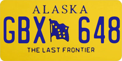 AK license plate GBX648