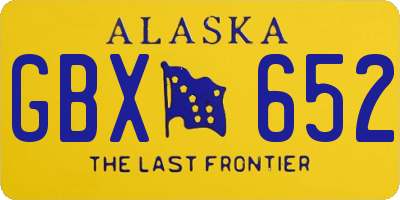 AK license plate GBX652