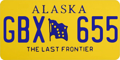 AK license plate GBX655