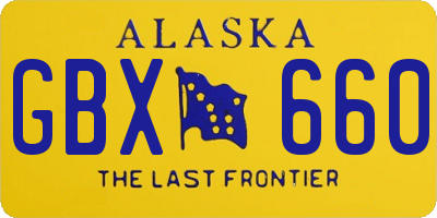 AK license plate GBX660