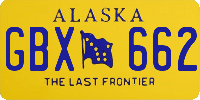 AK license plate GBX662