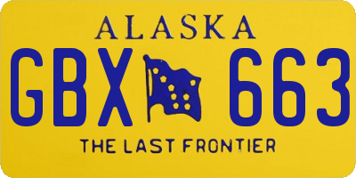 AK license plate GBX663