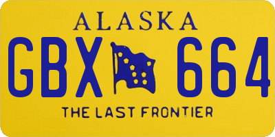 AK license plate GBX664