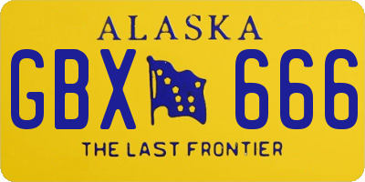 AK license plate GBX666