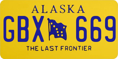 AK license plate GBX669