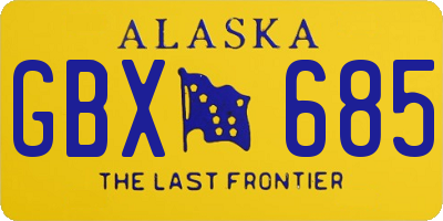 AK license plate GBX685