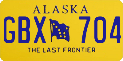 AK license plate GBX704