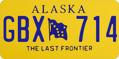 AK license plate GBX714