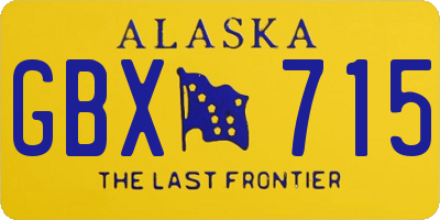 AK license plate GBX715