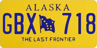 AK license plate GBX718