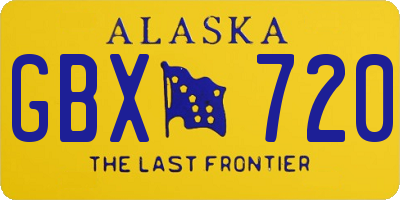 AK license plate GBX720