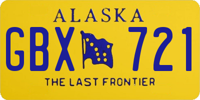 AK license plate GBX721