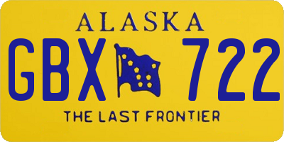AK license plate GBX722