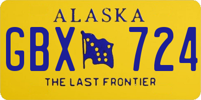 AK license plate GBX724