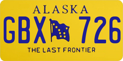 AK license plate GBX726