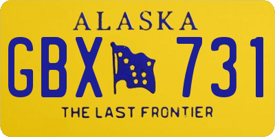 AK license plate GBX731