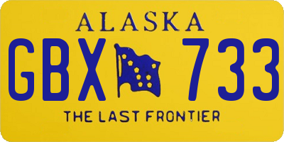 AK license plate GBX733