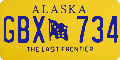 AK license plate GBX734