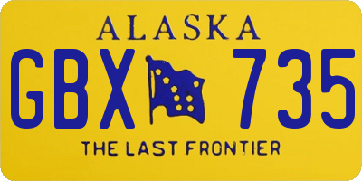 AK license plate GBX735