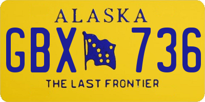 AK license plate GBX736