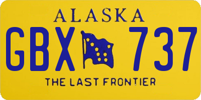 AK license plate GBX737