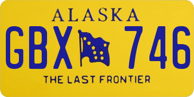 AK license plate GBX746