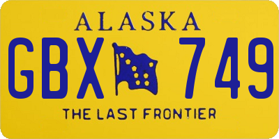 AK license plate GBX749