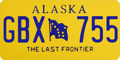 AK license plate GBX755