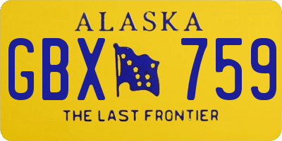 AK license plate GBX759