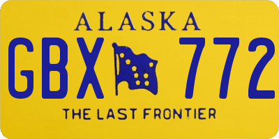 AK license plate GBX772