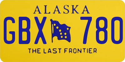 AK license plate GBX780