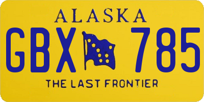AK license plate GBX785