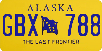 AK license plate GBX788