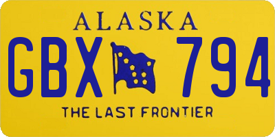 AK license plate GBX794