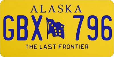 AK license plate GBX796