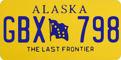 AK license plate GBX798