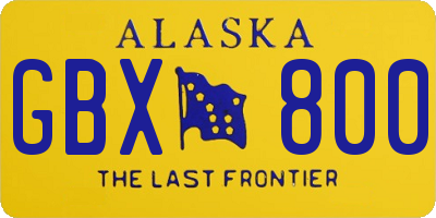 AK license plate GBX800