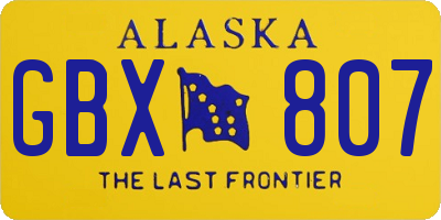 AK license plate GBX807