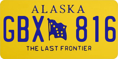 AK license plate GBX816