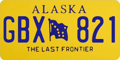 AK license plate GBX821