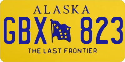 AK license plate GBX823